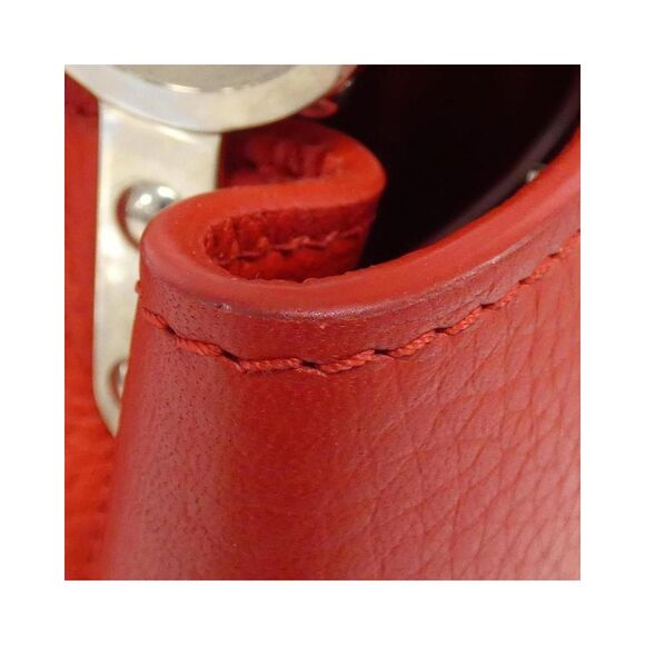 Pre Loved Louis Vuitton Capucines Mini Handbag Calfskin Women Red - Picture 5 of 8